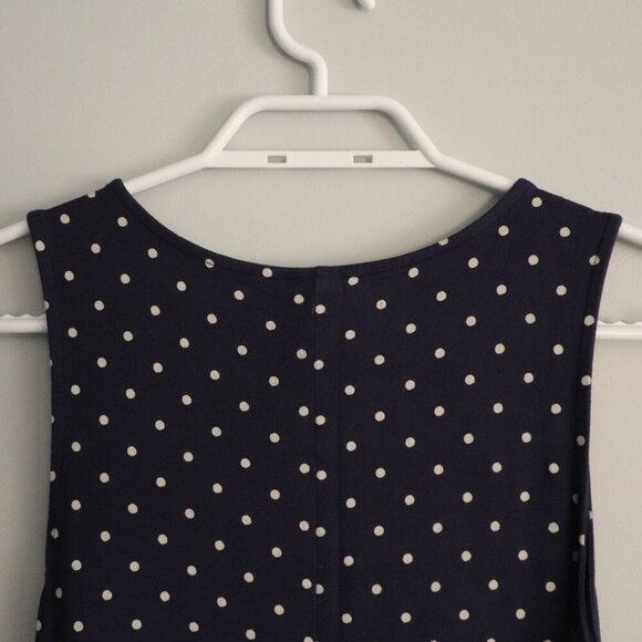 Old Navy Women's MP Blue Polka Dot Sleeveless Midi Length Casual Stretch Dress - Picture 6 of 9